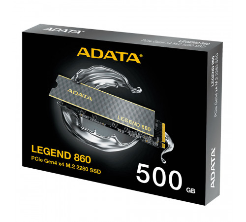 Накопичувач SSD M.2 ADATA LEGEND 860 500 GB 2280 PCIe Gen 4x4 3D NAND Read/Write: 5000/3000 MB/sec (SLEG-860-500GCS)