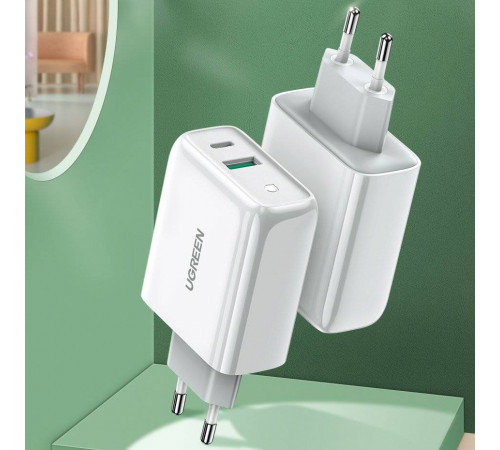 Мережевий зарядний пристрій UGREEN CD170 38W USB-C Wall Charger EU (White) (UGR-60468) (UGR-60468)