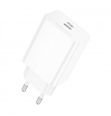 Мережевий зарядний пристрій BOROFONE BA21A Pro Long journey single port PD20W charger White (6941991111402)
