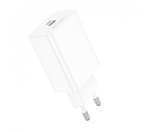 Мережевий зарядний пристрій BOROFONE BA21A Pro Long journey single port PD20W charger White (6941991111402)