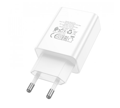 Мережевий зарядний пристрій BOROFONE BA21A Pro Long journey single port PD20W charger White (6941991111402)
