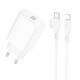 Мережевий зарядний пристрій з кабелем BOROFONE BA21A Pro Long journey single port PD20W charger set(C to iP) White (6941991111419)
