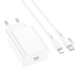 Мережевий зарядний пристрій з кабелем BOROFONE BA21A Pro Long journey single port PD20W charger set(C to iP) White (6941991111419)