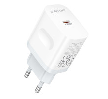 Мережевий зарядний пристрій BOROFONE BA99A Breeze single port PD20W charger White (6941991121357)