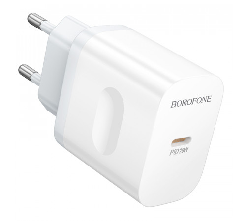 Мережевий зарядний пристрій BOROFONE BA99A Breeze single port PD20W charger White (6941991121357)