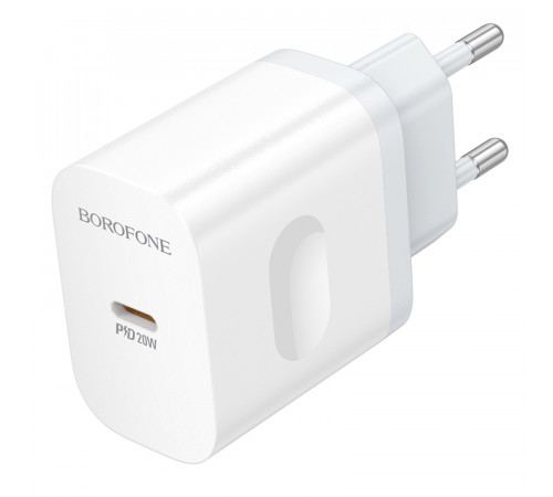 Мережевий зарядний пристрій BOROFONE BA99A Breeze single port PD20W charger White (6941991121357)