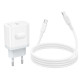 Мережевий зарядний пристрій з кабелем BOROFONE BA99A Breeze single port PD20W charger set(C to C) White (6941991121371)
