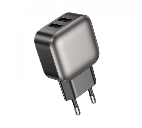 Мережевий зарядний пристрій BOROFONE BAS51A Absolute dual-port charger Black (6941991116100)