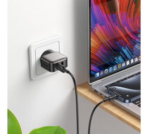 Мережевий зарядний пристрій BOROFONE BAS51A Absolute dual-port charger Black (6941991116100)