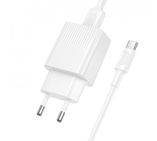 Мережевий зарядний пристрій з кабелем BOROFONE BAS71A Source single-port charger set(Type-C) White (6941991122620)