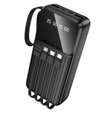 Зовнішній акумулятор BOROFONE BJ76A Smart power bank with 4 cables(20000mAh) Black (6941991120053)