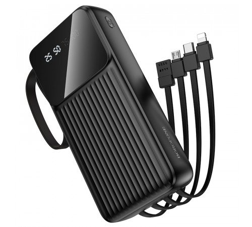 Зовнішній акумулятор BOROFONE BJ76A Smart power bank with 4 cables(20000mAh) Black (6941991120053)