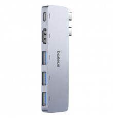 USB-хаб Baseus UltraJoy Series 5-Port HUB Space Grey (USB-C*2 to USB-C 40Gbps*1+HDMI 4K@30Hz*1+USB3.0*3） (B00052801811-04)