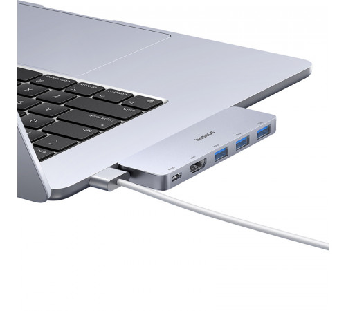 USB-хаб Baseus UltraJoy Series 5-Port HUB Space Grey (USB-C*2 to USB-C 40Gbps*1+HDMI 4K@30Hz*1+USB3.0*3） (B00052801811-04)