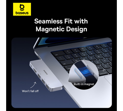 USB-хаб Baseus UltraJoy Series 5-Port HUB Space Grey (USB-C*2 to USB-C 40Gbps*1+HDMI 4K@30Hz*1+USB3.0*3） (B00052801811-04)