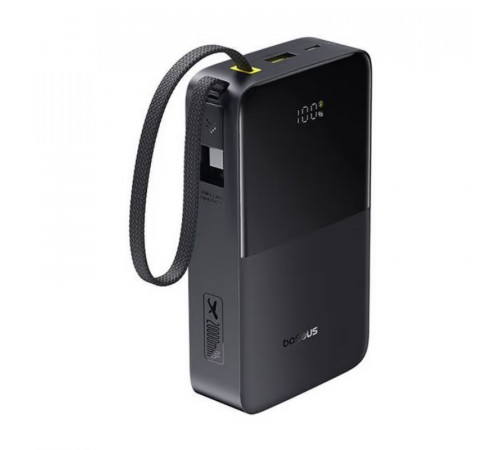 Зовнішній акумулятор Baseus EnerFill FC51 Bipow 2 Pro Digital Display Power Bank with Built-in Cable 20000mAh 22.5W Cosmic Black (E0027701)