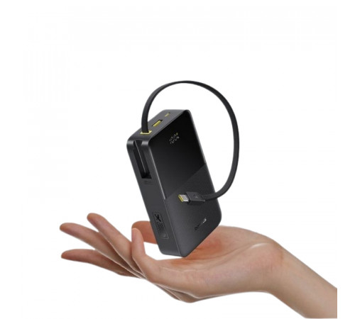 Зовнішній акумулятор Baseus EnerFill FC51 Bipow 2 Pro Digital Display Power Bank with Built-in Cable 20000mAh 22.5W Cosmic Black (E0027701)