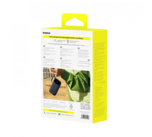 Зовнішній акумулятор Baseus EnerFill FC31 Digital Display Power Bank with 2 Built-in Cables 20000mAh 22.5W Cosmic Black (P10082107123-00)