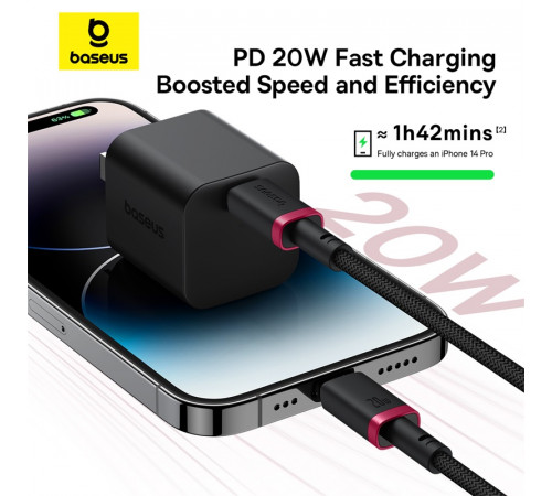 Кабель Baseus Dura Series Fast Charging Cable Type-C to iP 20W 1m Grey+Black (P10377800U01-01)