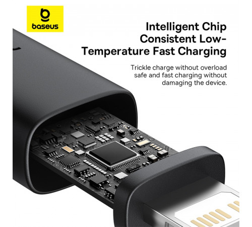 Кабель Baseus Dura Series Fast Charging Cable Type-C to iP 20W 1m Grey+Black (P10377800U01-01)