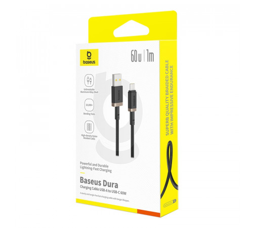Кабель Baseus Dura Series Fast Charging Cable USB to Type-C 60W 1m Gold+Black (P10377802U01-00)