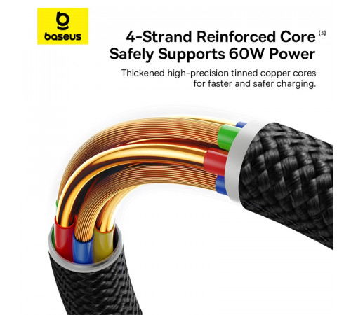 Кабель Baseus Dura Series Fast Charging Cable USB to Type-C 60W 1m Gold+Black (P10377802U01-00)