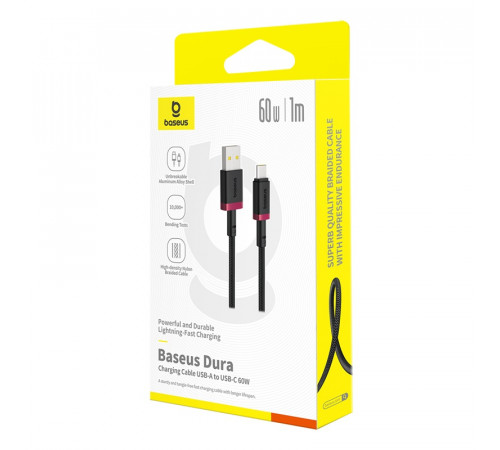 Кабель Baseus Dura Series Fast Charging Cable USB to Type-C 60W 1m Red+Black (P10377802U01-01)