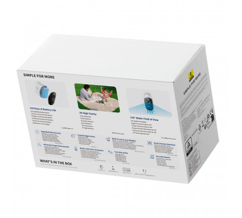 Додаткова IP-камера відеоспостереження Baseus Security N1 Outdoor Camera 2K White (S0ST002130)