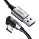 Кабель UGREEN US284 Angled USB-C Male To USB2.0 A Male 3A Data Cable(90°Angle) 0,,5m (UGR-50940)