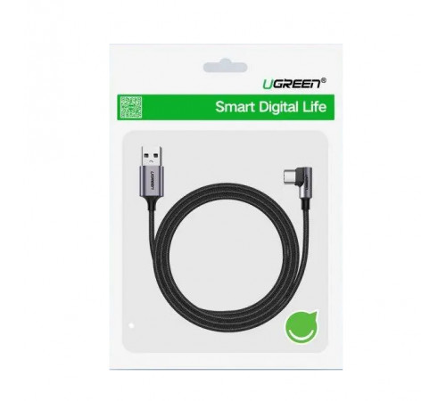Кабель UGREEN US284 Angled USB-C Male To USB2.0 A Male 3A Data Cable(90°Angle) 0,,5m (UGR-50940)