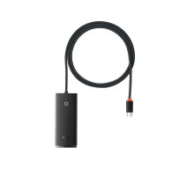 USB-хаб Baseus Lite Series 4-Port Type-C HUB Adapter (Type-C to USB 3.0*4 ) 1m Black (WKQX030401)