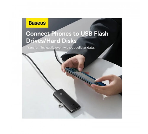 USB-хаб Baseus Lite Series 4-Port Type-C HUB Adapter (Type-C to USB 3.0*4 ) 1m Black (WKQX030401)