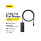 USB-хаб Baseus Lite Series 4-Port Type-C HUB Adapter (Type-C to USB 3.0*4 ) 1m Black (WKQX030401)