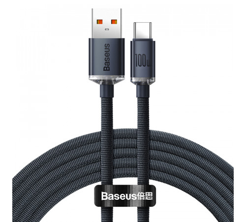 Кабель Baseus Crystal Shine Series Fast Charging Data Cable USB to Type-C 100W 2m Black (CAJY000501)