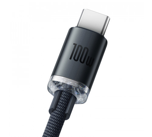 Кабель Baseus Crystal Shine Series Fast Charging Data Cable USB to Type-C 100W 2m Black (CAJY000501)