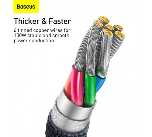 Кабель Baseus Crystal Shine Series Fast Charging Data Cable USB to Type-C 100W 2m Black (CAJY000501)