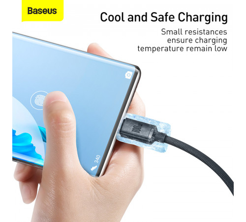 Кабель Baseus Crystal Shine Series Fast Charging Data Cable USB to Type-C 100W 2m Black (CAJY000501)