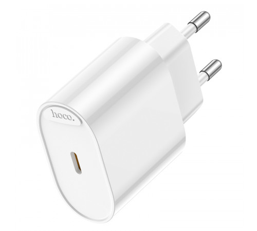 Мережевий зарядний пристрій HOCO C109A(PD20W) Fighter single port PD20W charger White (6942007656658)