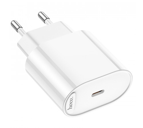 Мережевий зарядний пристрій HOCO C109A(PD20W) Fighter single port PD20W charger White (6942007656658)