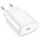 Мережевий зарядний пристрій HOCO C109A(PD20W) Fighter single port PD20W charger White (6942007656658)