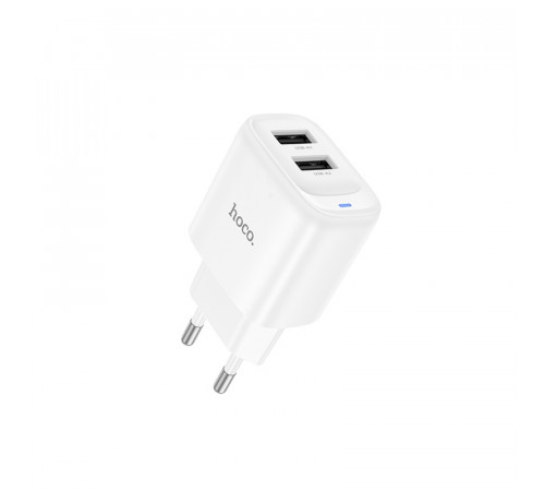 Мережевий зарядний пристрій HOCO C141A Smart dual-port charger White (6942007627856)