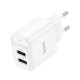 Мережевий зарядний пристрій HOCO C141A Smart dual-port charger White (6942007627856)