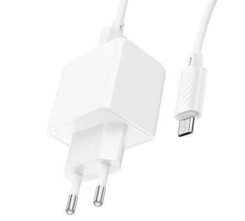Мережевий зарядний пристрій з кабелем HOCO CS11A Ocean single port charger set(Micro) White (6942007603591)