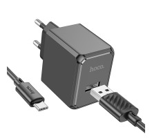 Мережевий зарядний пристрій з кабелем HOCO CS11A Ocean single port charger set(Type-C) Black (6942007603607)