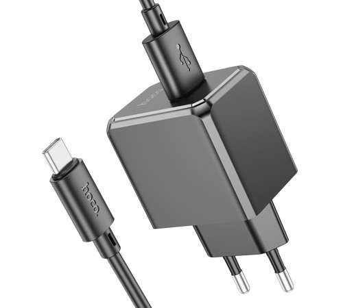Мережевий зарядний пристрій з кабелем HOCO CS11A Ocean single port charger set(Type-C) Black (6942007603607)