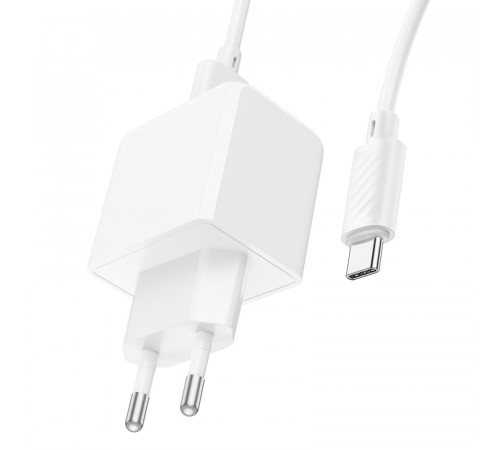 Мережевий зарядний пристрій з кабелем HOCO CS11A Ocean single port charger set(Type-C) White (6942007603614)
