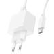 Мережевий зарядний пристрій з кабелем HOCO CS11A Ocean single port charger set(Type-C) White (6942007603614)