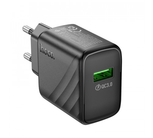 Мережевий зарядний пристрій HOCO CS21A Rich single port QC3.0 charger Black (6942007609883)