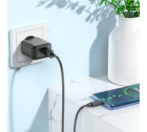 Мережевий зарядний пристрій HOCO CS21A Rich single port QC3.0 charger Black (6942007609883)
