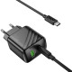 Мережевий зарядний пристрій з кабелем HOCO CS25A Rico PD20W+QC3.0 charger set(C to C) Black (6942007639804)